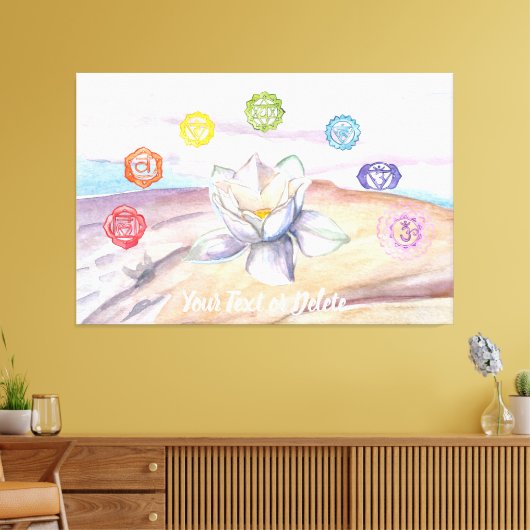 ** Lotus Art Beach Chakra Schilderij Artistiek Canvas Afdruk (Insitu (Woonkamer))