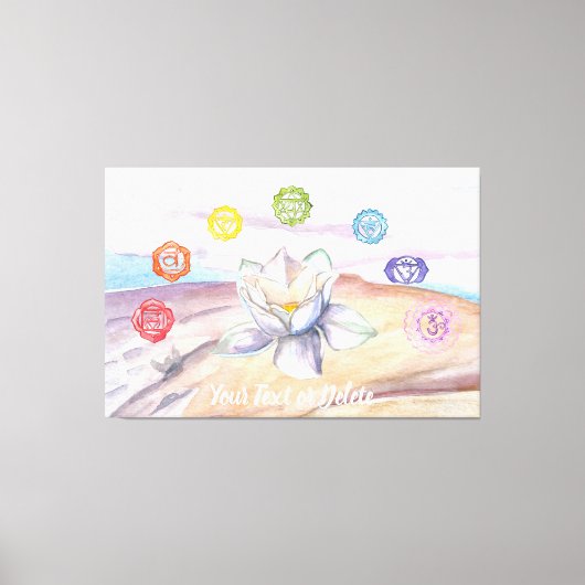 ** Lotus Art Beach Chakra Schilderij Artistiek Canvas Afdruk (Voorkant)