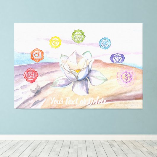** Lotus Art Beach Chakra Schilderij Artistiek Canvas Afdruk (Insitu (Houten vloer))