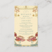 Lotus Art Nouveau Floral Wedding Informatiekaartje (Voorkant)