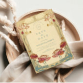 Lotus Art Nouveau Floral Wedding Save The Date