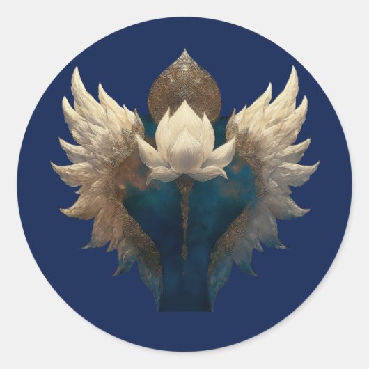 LOTUS ASCENDANT l WINGED LOTUS Ronde Sticker (Voorkant)
