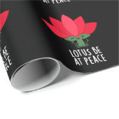 Lotus Be at Peace Funny Plant Pun Dark BG Cadeaupapier (Rol Hoek)