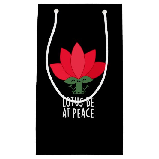 Lotus Be at Peace Funny Plant Pun Dark BG Klein Cadeauzakje (Voorkant)