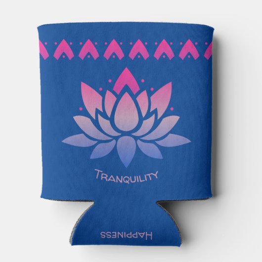 Lotus bloem aangepaste tekst blauw Cooler (Achterkant)