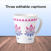 Lotus bloem aangepaste tekst latte mok