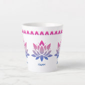 Lotus bloem aangepaste tekst latte mok (Voorkant)