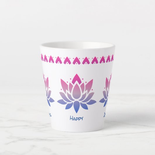 Lotus bloem aangepaste tekst latte mok (Voorkant)