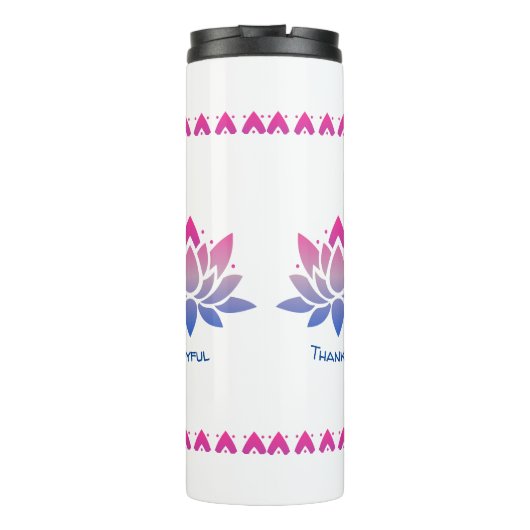 Lotus bloem aangepaste tekst thermosbeker (Achterkant)