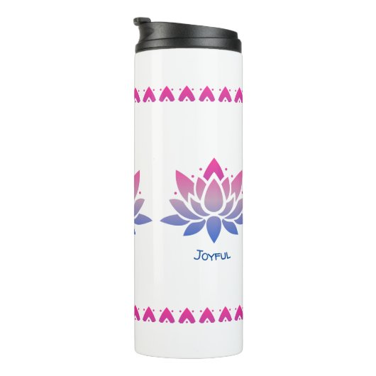 Lotus bloem aangepaste tekst thermosbeker (Geroteerd rechts)