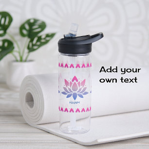 Lotus bloem aangepaste tekst waterfles