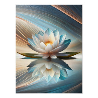 Lotus bloem abstract wand poster