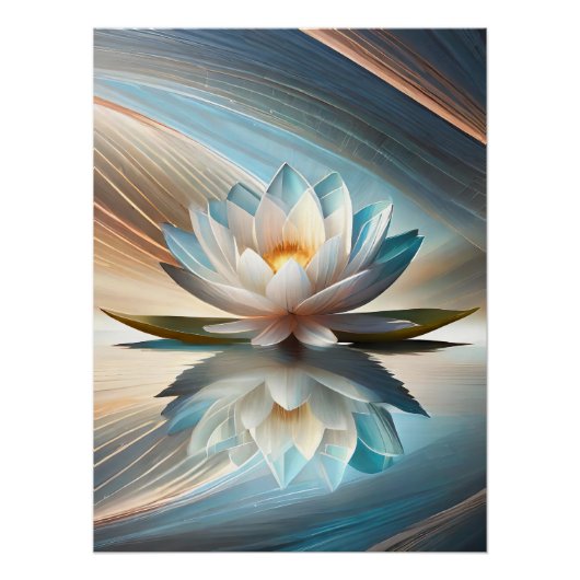 Lotus bloem abstract wand poster (Voorkant)