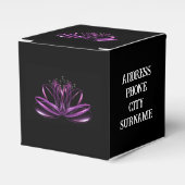 Lotus bloem azuur, achtergrond, gepersonaliseerd bedankdoosjes (Voorkant Zijde)