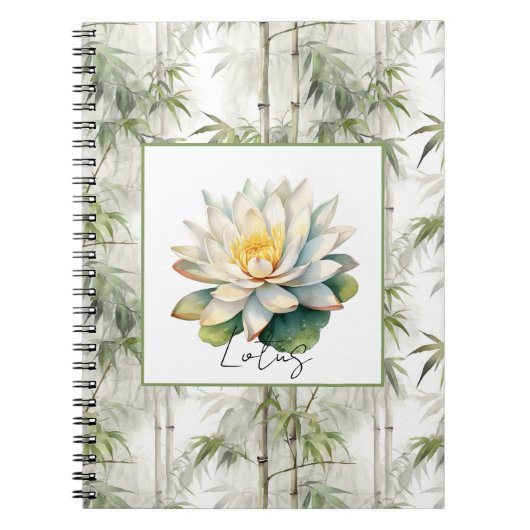 Lotus Bloem Bamboe Notitieboek (Voorkant)