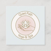 Lotus Bloem Beauty Spa Vierkante Visitekaartje (Voorkant)