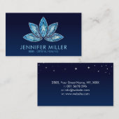 Lotus Bloem - Blauw Marmer Geode Visitekaartje (Voorkant / Achterkant)