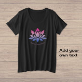 Lotus bloem blauw roze aangepaste tekst grote maat t-shirt