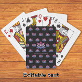 Lotus bloem blauw roze aangepaste tekst pokerkaarten