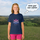 Lotus bloem blauw roze aangepaste tekst t-shirt