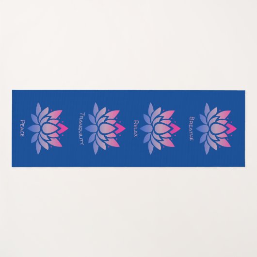Lotus bloem blauw roze dubbelzijdig yogamat (Voorkant (horizontaal))