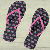 Lotus bloem blauw roze op zwart teenslippers