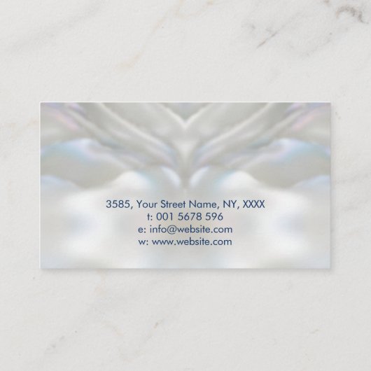 Lotus Bloem - Blauwe Agaat Geode op parel Visitekaartje (Achterkant)