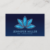 Lotus Bloem - Blauwe Agaat Geode Visitekaartje (Voorkant)