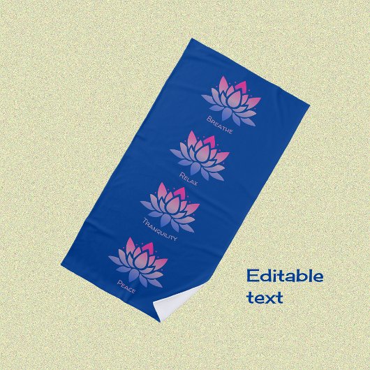 Lotus bloem blauwe rust strandlaken