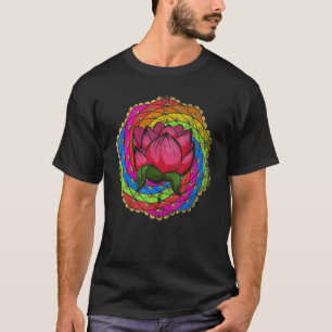 Lotus Bloem Bloesem Boho Spiritueel Mandala Yoga L T-shirt