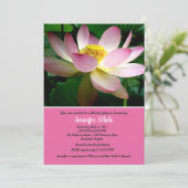 Lotus Bloem Bruids Douche Uitnodiging (Staand voorkant)