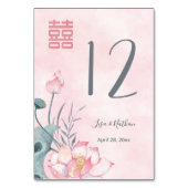 Lotus Bloem Chinese Bruiloft Kaart (Voorkant)