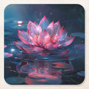 Lotus Bloem Digitale Kunst Kartonnen Onderzetters