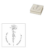 Lotus Bloem Elegante Script Naam Bibliotheek Ru Rubberstempel (Gestempeld)