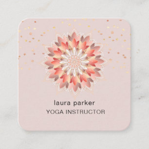 Lotus Bloem Elegante Yoga Meditatie Instructeur Vierkante Visitekaartje