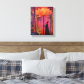 Lotus bloem en engelachtig canvas afdruk (Insitu (Slaapkamer))