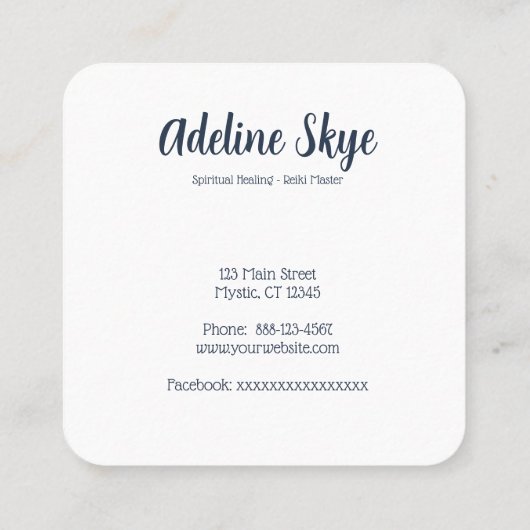 Lotus bloem en maan vierkante visitekaartje (Achterkant)