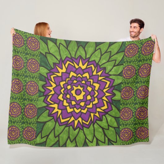 Lotus Bloem Fleece Deken (In situ)