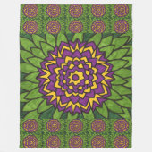 Lotus Bloem Fleece Deken (Voorkant)