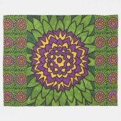Lotus Bloem Fleece Deken (Voorkant (Horizontaal))