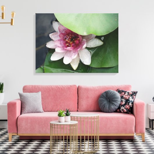 Lotus Bloem Fotografie Canvas Print (Insitu (Woonkamer))