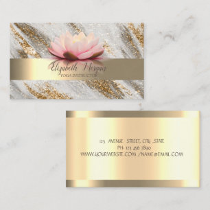 Lotus Bloem Gouden Glitter Yoga Visitekaartje
