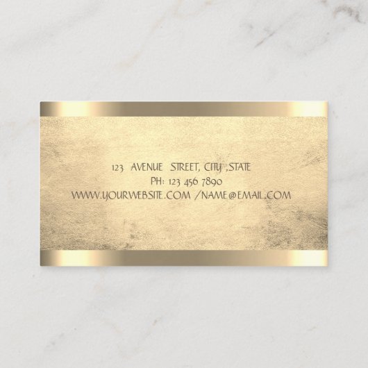 Lotus bloem gouden holografische inkt visitekaartje (Achterkant)