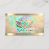 Lotus bloem gouden holografische inkt visitekaartje (Voorkant)