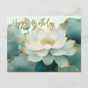 Lotus bloem gouden randen Gefeliciteerd met je ve Briefkaart
