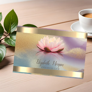 Lotus Bloem Gouden Streep Kleurig Yoga  Visitekaartje