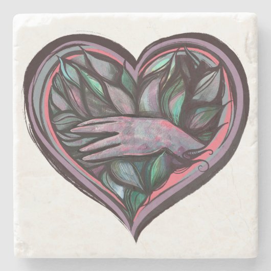 Lotus Bloem Hand Godin Power Stenen Onderzetter (Voorkant)