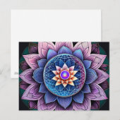 Lotus Bloem Heilige Geometrie Keelchakra Reiki Briefkaart (Voorkant / Achterkant)
