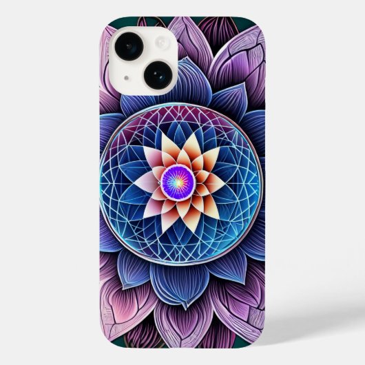 Lotus Bloem Heilige Geometrie Keelchakra Reiki Case-Mate iPhone Case (Achterkant)
