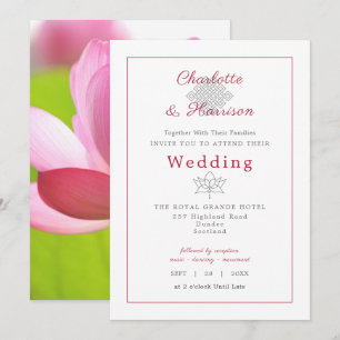 Lotus Bloem Hindoe Karma Symbool Bruiloft Kaart